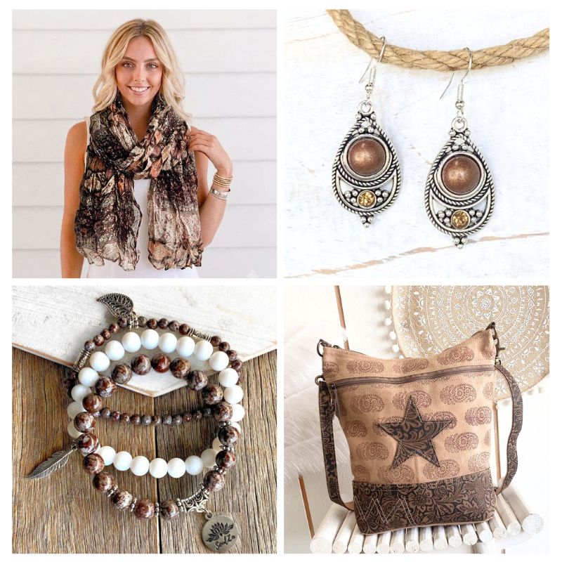 Boho spring styling with SOULZA kimono and handcrafted earrings