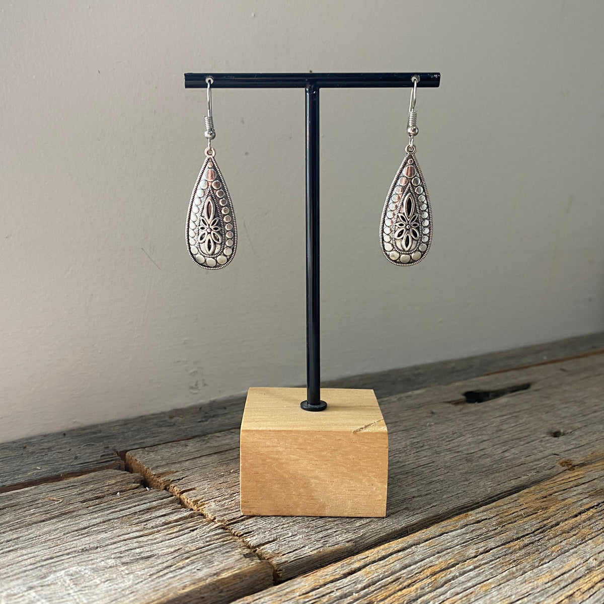 Flower Teardrop Pendant Earrings Boho Earrings Australia SOULZA