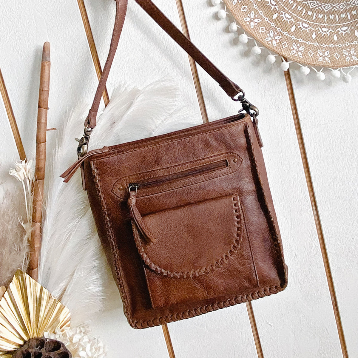 brown leather pocketbooks