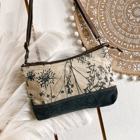 Woodland Boho Canvas & Leather Trim Bag