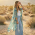 Teal n Gold Bohemia Fabric Kimono - SOULZA AUSTRALIA