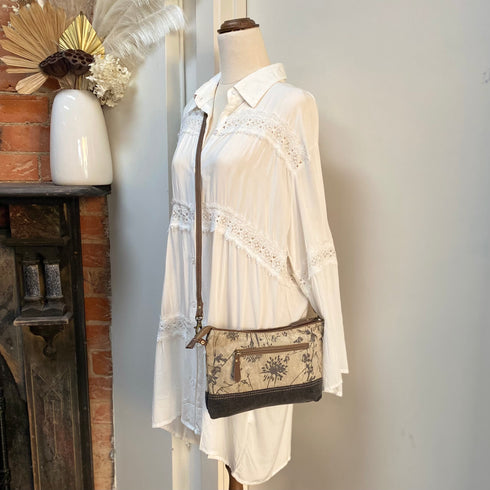 Woodland Boho Canvas & Leather Trim Bag