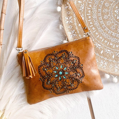 Vintage Tan Boho Mandala Crossbody Bag - SOULZA AUSTRALIA