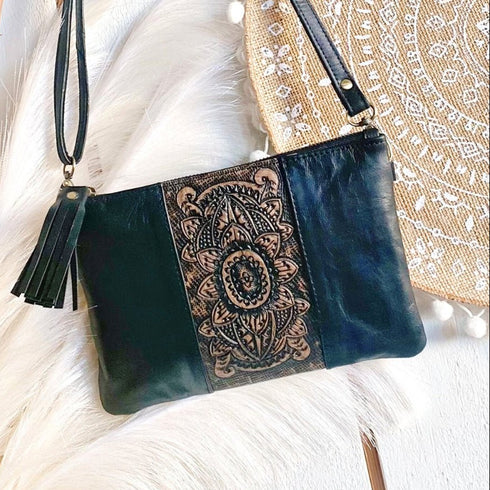 Black Boho Sunflower Crossbody Bag - SOULZA AUSTRALIA