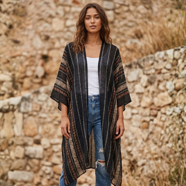 Black Horizon Bohemia Kimono - SOULZA AUSTRALIA