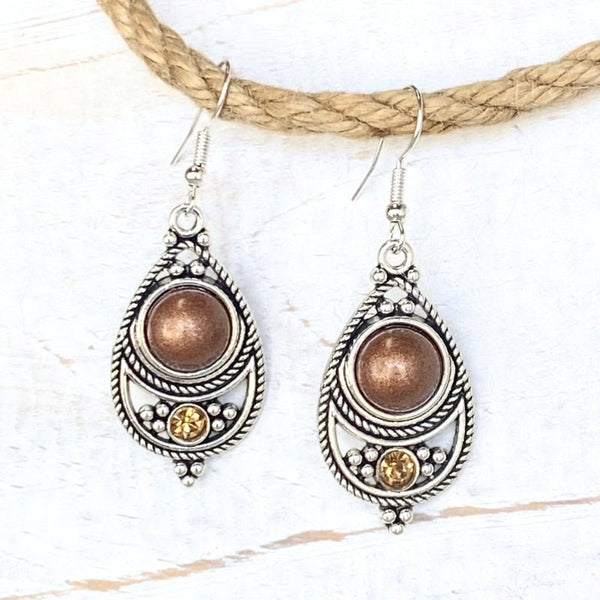 Bronze & Silver Bohemian Earrings - SOULZA AUSTRALIA