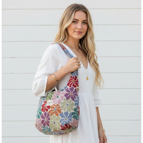 Bright Flower Jacquard Sling Bag - SOULZA AUSTRALIA