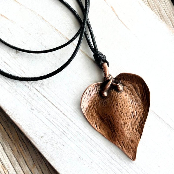Boho Eclectic Copper Heart Pendant - SOULZA AUSTRALIA