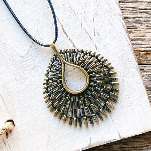 Boho Brass Array Cord Pendant - SOULZA AUSTRALIA