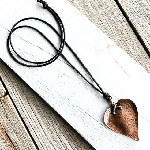 Boho Eclectic Copper Heart Pendant - SOULZA AUSTRALIA