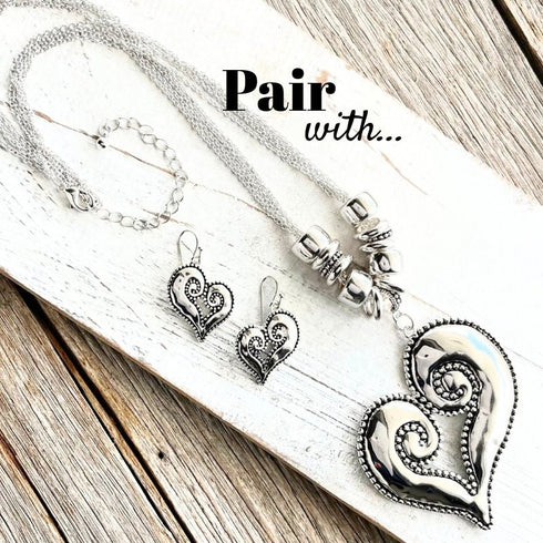 Allure Silver Asymmetrical Heart Necklace - SOULZA AUSTRALIA