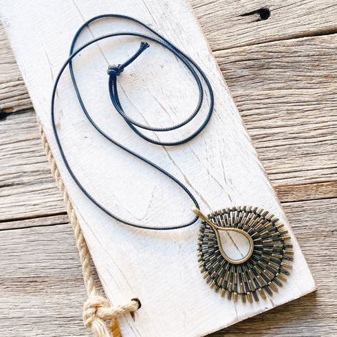 Boho Brass Array Cord Pendant - SOULZA AUSTRALIA