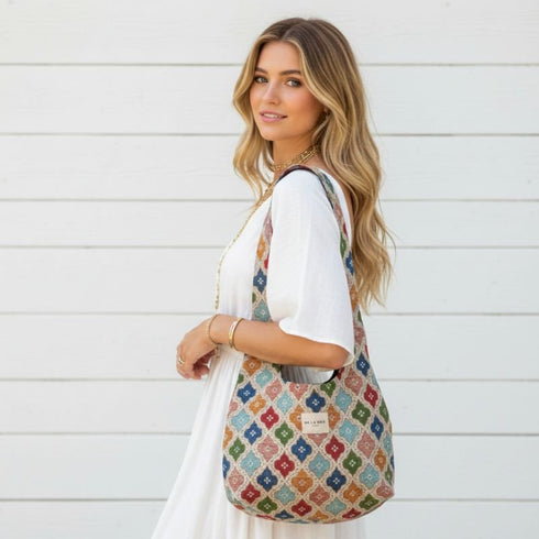 Mosaic Jacquard Sling Bag - SOULZA AUSTRALIA