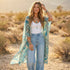 Teal n Gold Bohemia Fabric Kimono - SOULZA AUSTRALIA