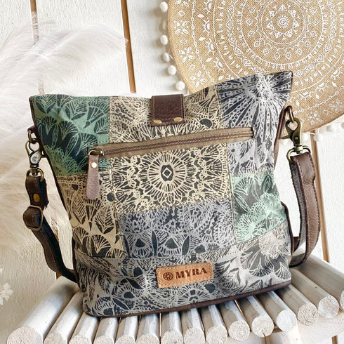 Fleur Boho Leather n Canvas Bag - SOULZA AUSTRALIA