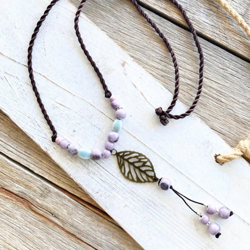 Pastel Leaf Multicolour Bead Necklace - SOULZA AUSTRALIA