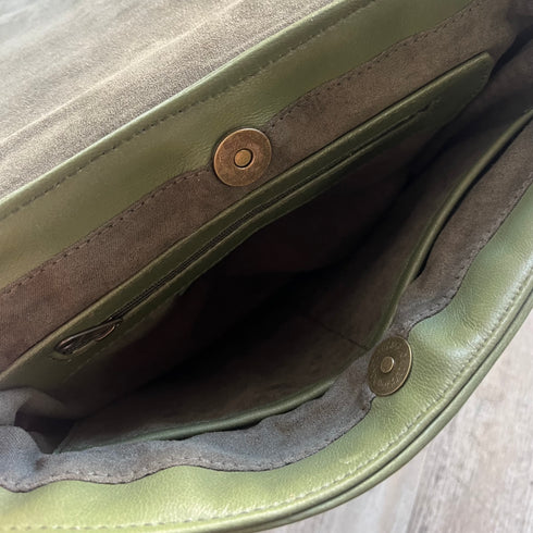 Olive Eclectic Mandala Handtooled Leather Bag