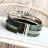 Green Silver Leaf n Bead Wrap Bracelet - SOULZA AUSTRALIA