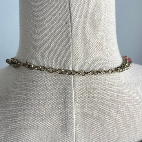Tropical Pink n Brass Layered Boho Necklace - SOULZA AUSTRALIA