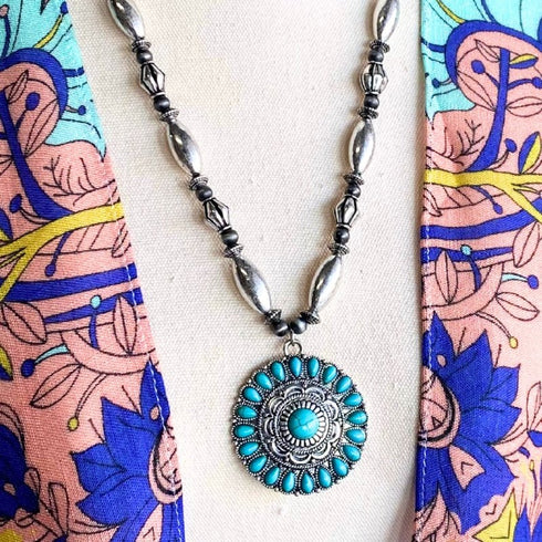 Celeste Bohemia Concho Turquoise Necklace - SOULZA AUSTRALIA