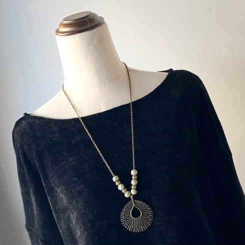 Boho Bronze Array Beaded Chain Pendant - SOULZA AUSTRALIA