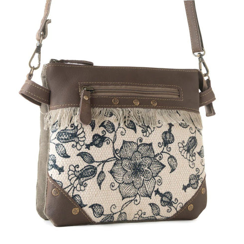 Charlotte Vine Leather & Canvas Crossbody Bag - SOULZA AUSTRALIA