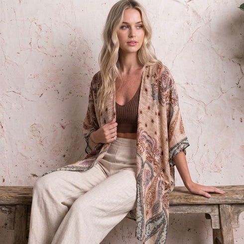 Paisley Divine Boho Kimono | Women's Duster Jacket