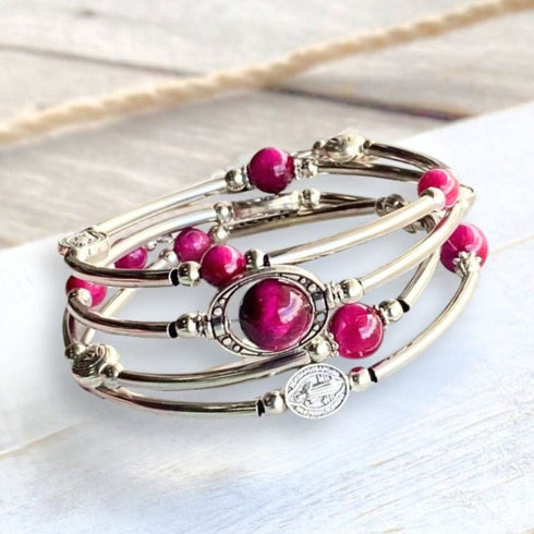 Rose Tiger Eye Multilayer Boho Wrap Bracelet - SOULZA AUSTRALIA