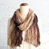 Two Tone Brown & Beige Ruffle Scarf - SOULZA AUSTRALIA