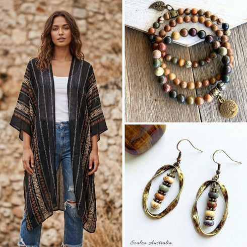 Rustic Earth Twisted Antique Bronze Earrings - Handmade by Soulza - SOULZA AUSTRALIA