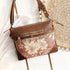 Cinnamon Floral Leather & Canvas Crossbody Bag