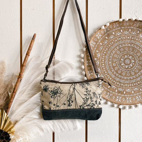 Woodland Boho Canvas & Leather Trim Bag