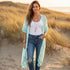Teal n White Boho Style Kimono