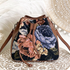 Vintage Rose Jacquard & Leather Bucket Bag