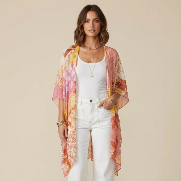 Pastel Tropica Bohemian Kimono