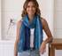 Two Tone Blue Ruffle Fabric Scarf