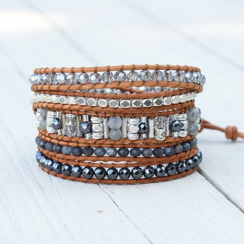 Labrodrite Stone Handmade Wrap Bracelet - SOULZA AUSTRALIA
