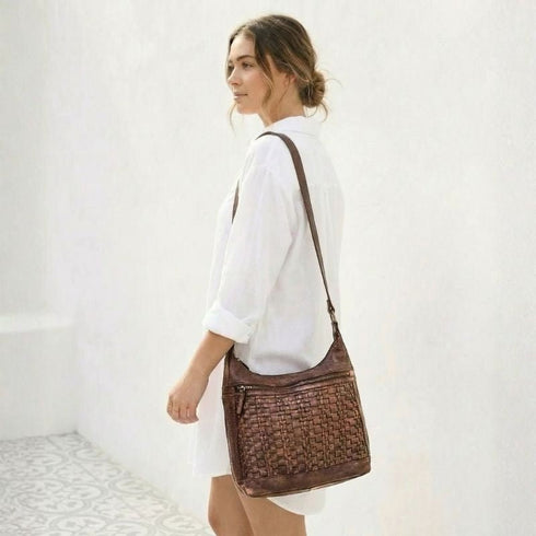 Kara Vintage Brown Boho Leather Bag - SOULZA AUSTRALIA