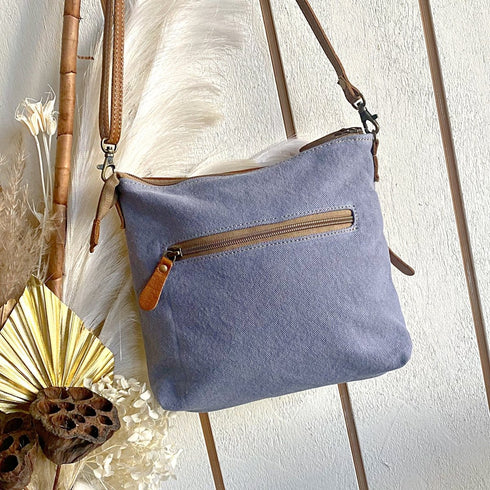 Bloom Boho Leather & Canvas Crossbody Bag - SOULZA AUSTRALIA
