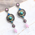 Pink Crystal Bohemia Disc Earrings - SOULZA AUSTRALIA