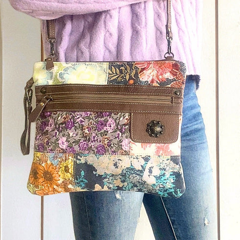 Floral Bouquet Patchwork Boho Canvas Bag - SOULZA AUSTRALIA