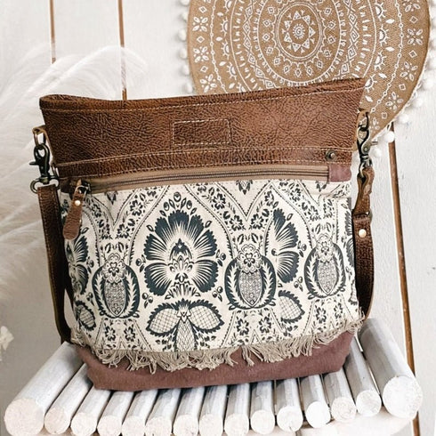 Felicity Boho Natural & Grey Crossbody Bag - SOULZA AUSTRALIA