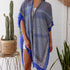 Blue & White Diamond Boho Style Kimono | One Size Light Jacket