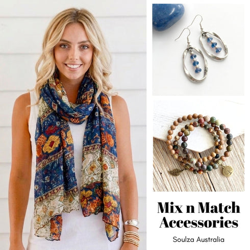 Bohemia Vibrant Sapphire Ruffle Fabric Scarf