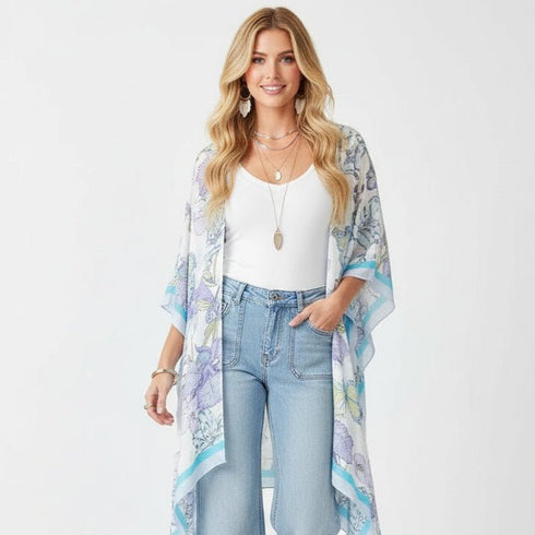 Blue n Purple Mandala Kimono - SOULZA AUSTRALIA