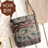 Forest Flower Boho Canvas & Leather Trim Bag - SOULZA AUSTRALIA