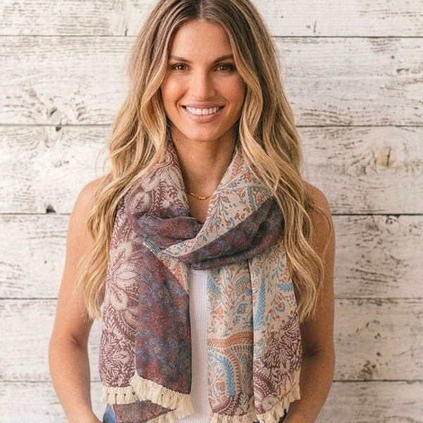 Plum Bouquet Bohemia Scarf