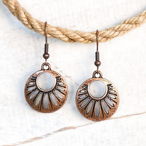 Copper Petite Circle Earrings - SOULZA AUSTRALIA