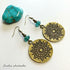 Brass n Turquoise Mandala Czech Glass Bead Earrings - Handmade by Soulza - SOULZA AUSTRALIA