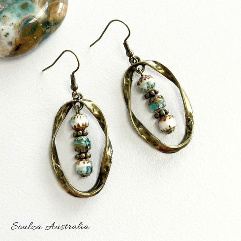 Ocean Reef Twisted Antique Bronze Earrings - Handmade by Soulza - SOULZA AUSTRALIA